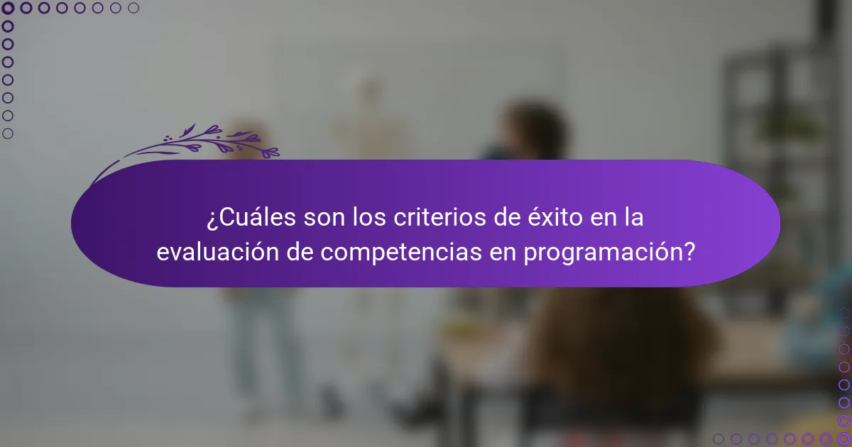¿Cuáles son los criterios de éxito en la evaluación de competencias en programación?