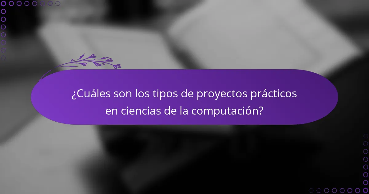 ¿Cuáles son los tipos de proyectos prácticos en ciencias de la computación?