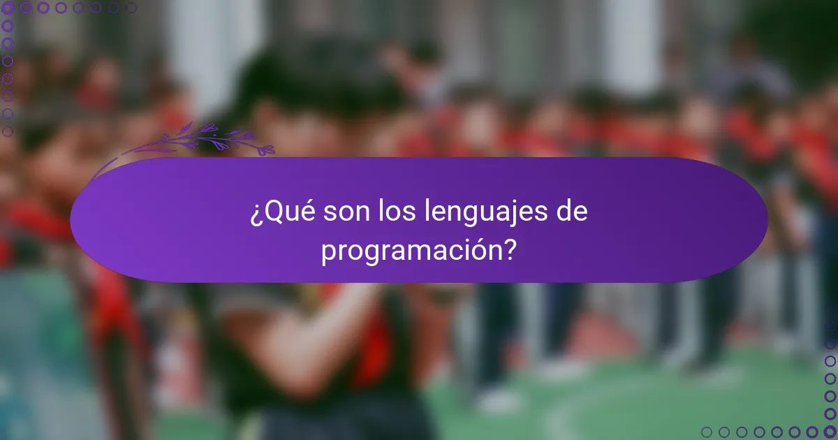 ¿Qué son los lenguajes de programación?